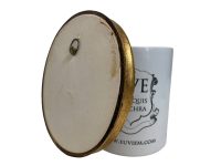 Alternative view of Vintage French Lady Fabric Print In an Ornately Oval Shaped Gold Painted Frame Wall Decor c1960-70's