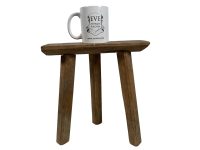 Alternative view of Stool Vintage French Traditional Worn Weathered Homemade Milking D Stool Small Chair Stand Rest Plinth Seating Tabouret c1960's