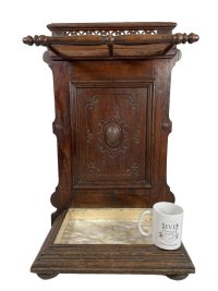 Alternative view of Antique French Large Double Wooden Umbrella Walking Stick Stand Container Pot Hallway Cloakroom Ornate Decorative c1910-20's