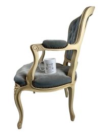 Alternative view of Antique French Louis XV Styled Project Chair Cushioned Chair Wooden Needing Repair Refurbishment Seating c1910-20's