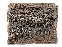 Vintage Indonesian Fabric Batik Copper Stamp Print Printing Chicken Cockeral c1930-50's