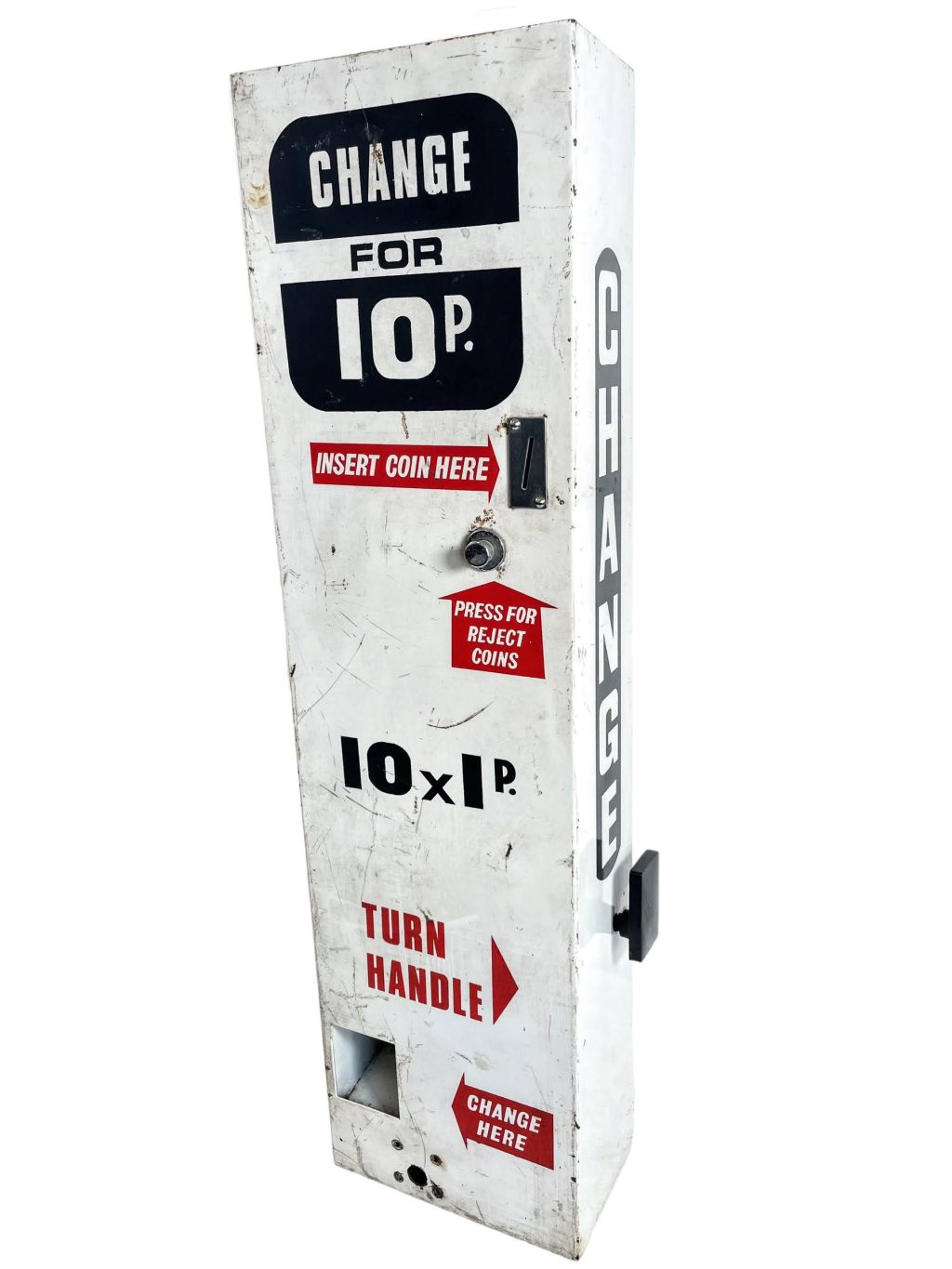 Vintage English 10p Ten Pence Penny Arcade Change Machine dispensing dispensor vending machine circa 1970-80's