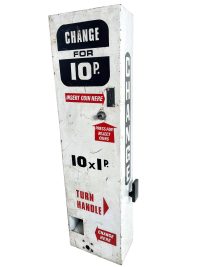 Vintage English 10p Ten Pence Penny Arcade Change Machine dispensing dispensor vending machine circa 1970-80's