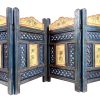 Vintage Indian Paravan Wood Wooden Four Panel Small Screen Shield Divider Partition Decor Prop Furniture c1960-70's