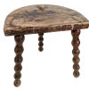 Stool Vintage French Traditional Worn Weathered Milking D Stool Small Chair Stand Bobbin Leg Rest Plinth Seating Tabouret c1950-60's