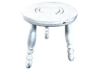 Stool Vintage French Traditional Painted White But Worn Milking Stool Small Chair Stand Turned Leg Plinth Seating Tabouret c1960-70's