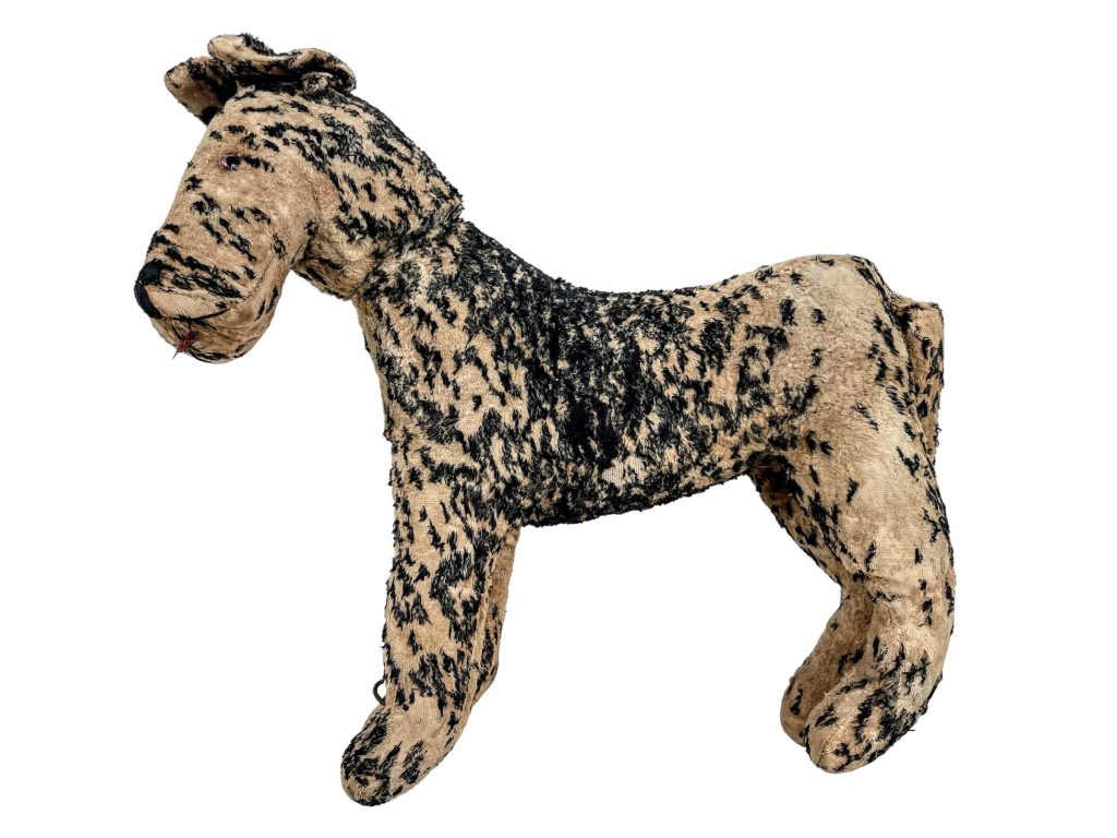 Vintage French Toy Terrier Dog Teddy Plush Brown Toy Sawdust Stuffed circa 1920-40’s