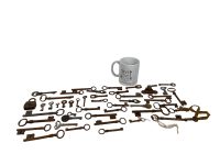 Alternative view of Antique Vintage French Rusty Key Job Lot Lock Skeleton Chateaux Castle Estate Collection Prop Display c1900-70's