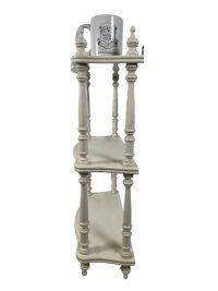 Alternative view of Vintage French White Plastic Reproduction Antique Shelf Three Tier Standing Small Shelf Shelving Unit circa 1980-90's
