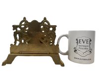 Alternative view of Vintage French Brass Letter Document Desk Napkin Tissue Stand Display Table Desktop Office Display Presentation c1970-80's