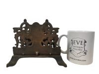 Alternative view of Vintage French Brass Letter Document Desk Napkin Tissue Stand Display Table Desktop Office Display Presentation c1970-80's