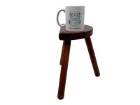 Alternative view of Vintage French Wooden Milking Stool Chair Seat Table Farm D Shaped Seat Plant Rest Stand Plinth Tabouret c1980's