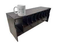 Alternative view of Vintage Letter Rack File Shelf French Wooden Wood Sideboard Desk Tidy Display Stand Plinth Mail Filing c1970's