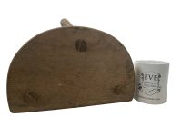 Alternative view of Vintage French Stool Chair Seat Wooden Milking Kitchen Table D Shaped Seat Bobbin Leg Plant Rest Stand Plinth Tabouret c1960's