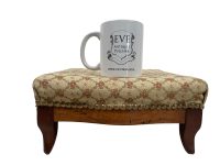 Alternative view of Vintage French Stool Cushioned Small Tiny Wooden Wood Side Stand Foot Rest Footrest Plinth Design Tabouret c1930-40's