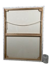 Alternative view of Vintage French "People Prism" Acrylic Painting On Canvas Wall Decor Decoration People Meeting Conversation Talking Group c2000's