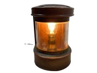 Alternative view of Vintage English Copper Masthead Candle Oil Adapted Upcycled With Electric Light Attachment Bulb Holder Desktop Bedside Lamp c1940-50's