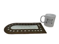 Alternative view of Vintage Moroccan Small Wall Hanging Mirror Brass Metal Glass Hand Made Decorative Cloakroom Tarnish Patina c1970-80's