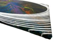 Alternative view of Vintage French "Eyes" Acrylic Painting On Canvas Wall Decor Decoration Pour Orange Blue Drip Splatter by John Francis c2000's