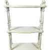 Vintage French White Plastic Reproduction Antique Shelf Three Tier Standing Small Shelf Shelving Unit circa 1980-90's