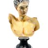 Vintage Greek Hermes Plaster Bust Head Torso Small Ornament Figurine Display Gift Faded Weathered Damaged c1970-80's