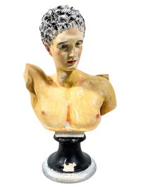 Vintage Greek Hermes Plaster Bust Head Torso Small Ornament Figurine Display Gift Faded Weathered Damaged c1970-80’s 2