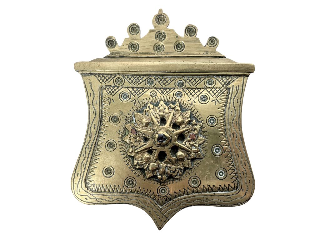 Antique Ottoman Turkish Greek Cartouchiere Belt Storage Box Wallet Pouch Brass Jewellery Jewelry Trinket Box Gift c1900’s