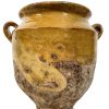 Antique French Confit Or Olive Pot Yellow Glazed Terracotta Clay Pot Farmhouse Garden Indoor Planter Prop Decor Display c1900-20's