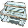 Vintage French Heavy Glass Box Boxes Pair Jewellery Display Jewelry Catch-All circa 1970-80's