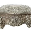Vintage Italian Metal Jewellery Jewelry Box Ring Cushioned Dressing Table Storage Display c1970's