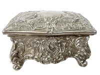 Vintage Italian Metal Jewellery Jewelry Box Ring Cushioned Dressing Table Storage Display c1970's