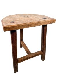 Vintage African Hand Carved Wooden Brown Wood Small Stool Chair Stand Display Foot Rest Plinth Seating c1960-70’s