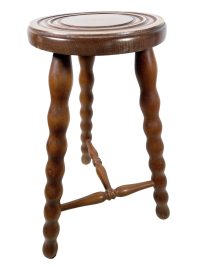 Vintage African Hand Carved Wooden Brown Wood Small Stool Chair Stand Display Foot Rest Plinth Seating c1960-70’s