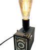 Antique German Vrede Box Upcycled Camera With Light Attachment Bulb Holder Desktop Bedside Lamp circa 1920's