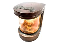 Vintage English Copper Masthead Candle Oil Adapted Upcycled With Electric Light Attachment Bulb Holder Desktop Bedside Lamp c1940-50's