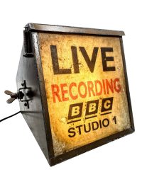Vintage English Adapted Upcycled BBC Television Live Recording On Air Electric Light Desktop Bedside Studio Lamp c1970’s