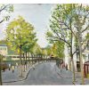 Vintage French Paris Le Boulevard Pereire In The Springtime Acrylic Painting On Board Franck circa 1999