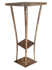 Vintage French Triple Shelf Bent Wood Pole Stand Table Plinth Wooden Flower Pot Ornament Display Tabouret c1960-70's