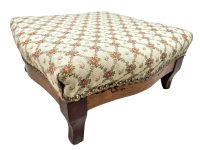 Vintage French Stool Cushioned Small Tiny Wooden Wood Side Stand Foot Rest Footrest Plinth Design Tabouret c1930-40's
