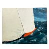 Vintage French "Sail" Acrylic Painting On Canvas Wall Decor Decoration Boat Boats Sailing Sea c1980-90's