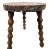 Vintage French Wooden Bobbin Leg Milking Stool Chair Seat Table Farm Circular Shaped Seat Plant Rest Stand Plinth Tabouret c1970's
