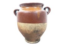 Vintage French Small Confit Or Olive Pot Brown Glazed Terracotta Pot Farmhouse Garden Indoor Planter Prop Decor Display c1960's