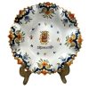 Vintage French Faience DAMAGED St Pierre En Port Souvenir Plate Wall Hanging Dish Display Ornament circa 1950's