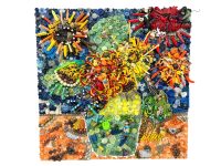 WOW Mixed Media Collage Flower Vase 3D Sculpture Art Work Toys Bits & Pieces Look Closely Sunflowers Wall Decor Decoration - Caroline Baete