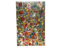 Vintage Painting Past And Future Summer 87 Original Oil On Canvas Wall Decor Decoration "Rain Bow" Flowers By JFG c1987