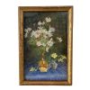 Antique French Small Miniature Framed Painting Of Flowers In Vases Wall Decor Collector c1910's