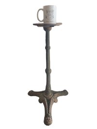 Alternative view of Vintage French Heavy Small Bistro Style Side Table Leg Stand Cast Iron Stand Plinth Add Your Own Top circa 1960-70's