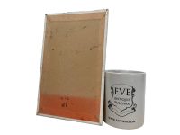 Alternative view of Vintage French "Red Vase" Small Acrylic Painting On Board Wall Decor Decoration Signed Mausac c1990s