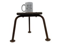 Alternative view of Vintage French Small Milking Stool Wooden Rusty Metal Step Chair Seat Kitchen Industrial Commercial Genuine circa 1950-60's