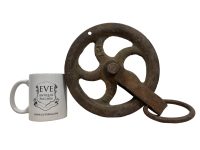 Alternative view of Antique French Well Barn Pulley Wheel Industrial Farm Machinary Lifting circa 1910-20's